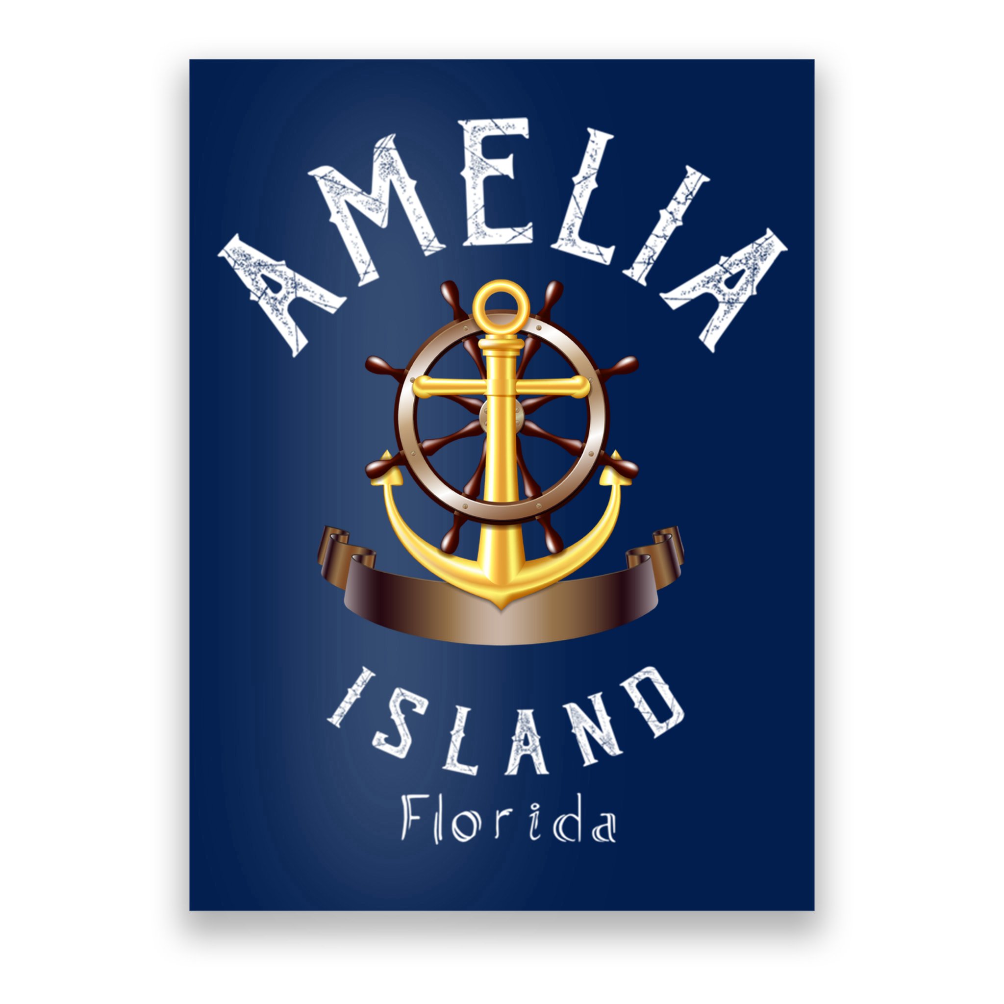 Vintage Athletic Amelia Island Florida Poster