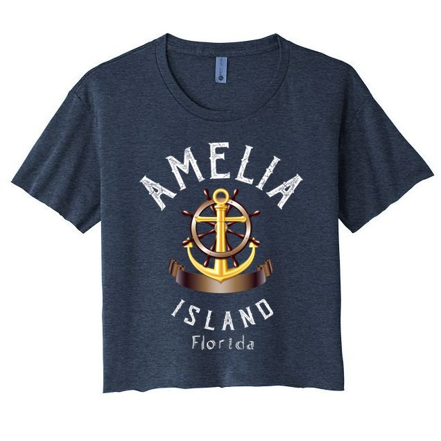 Vintage Athletic Amelia Island Florida Crop Top