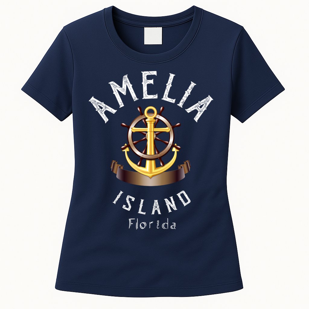Vintage Athletic Amelia Island Florida Womens T-Shirt