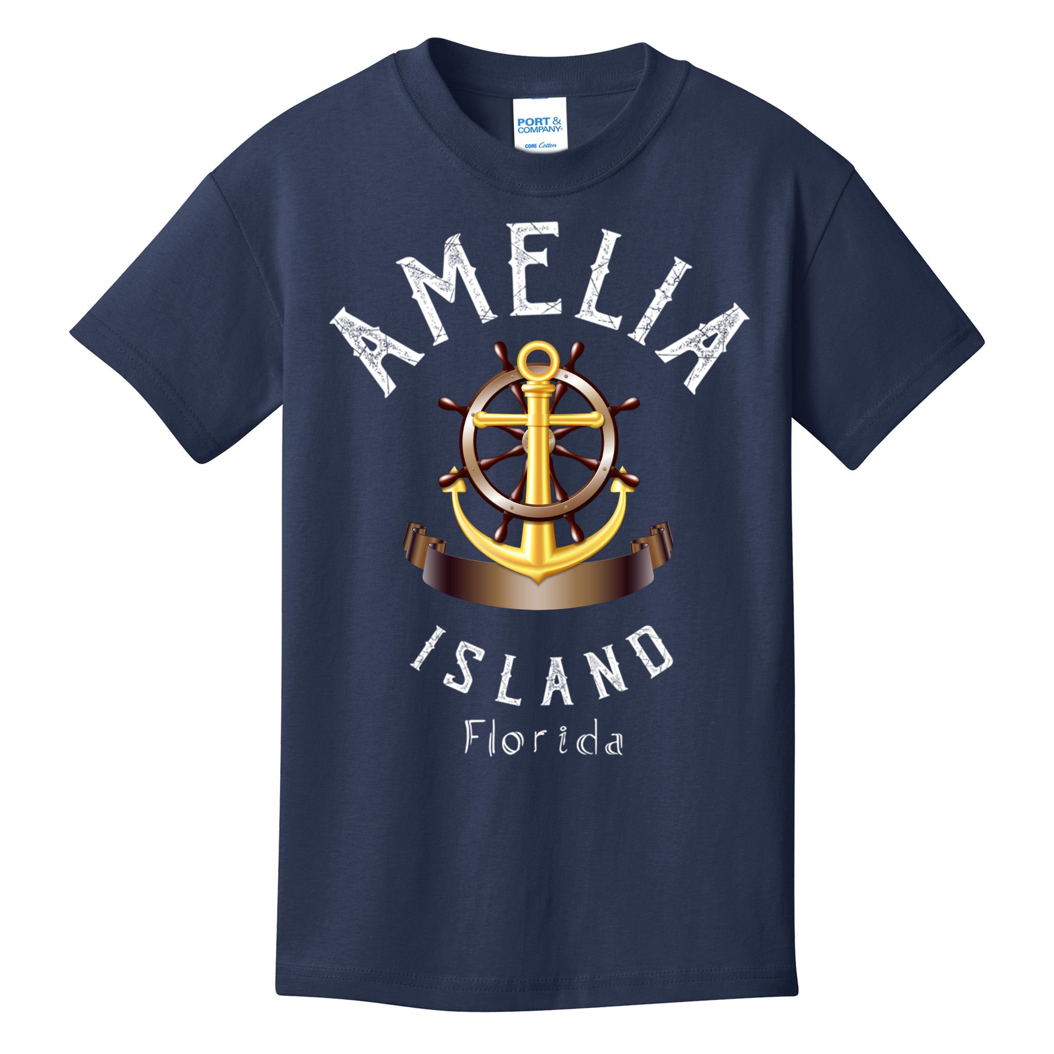 Vintage Athletic Amelia Island Florida Kids T-Shirt
