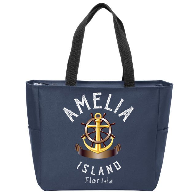 Vintage Athletic Amelia Island Florida Zip Tote Bag