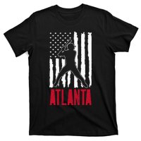 Vintage Atlanta American Flag Distressed Baseball T-Shirt