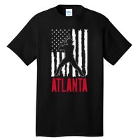 Vintage Atlanta American Flag Distressed Baseball Tall T-Shirt