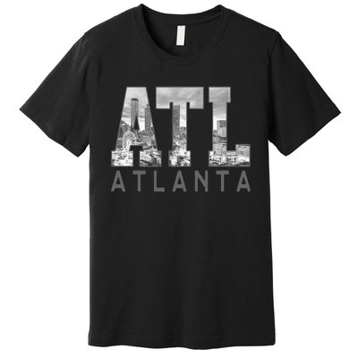 Vintage Atl Atlanta Skyline Georgia Est. 1847 Souvenir Gifts Premium T-Shirt