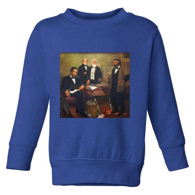 Vintage Art Abraham Lincoln Frederick Douglass Juneteenth Cute Gift Toddler Sweatshirt