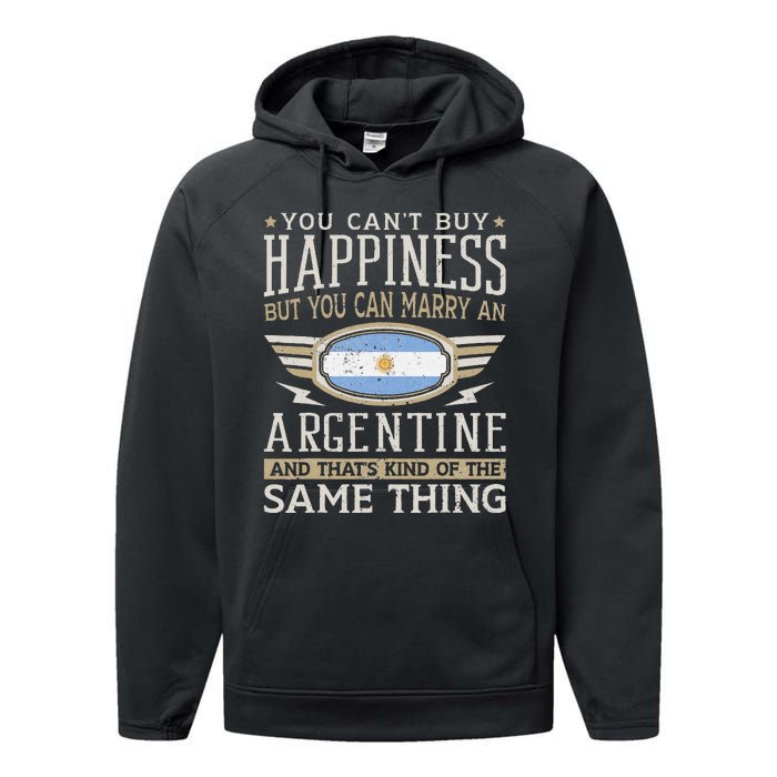 Vintage Argentina Argentinian Flag Pride soccer player Performance Fleece Hoodie