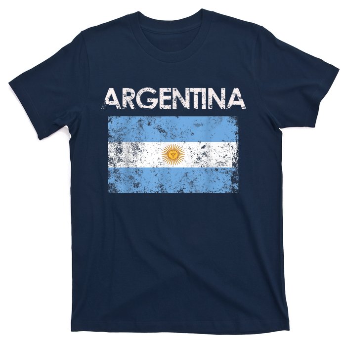 Vintage Argentina Argentinian Flag Pride Gift T-Shirt