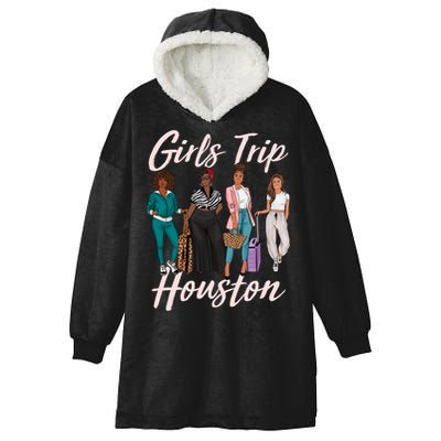 Vacationing African American Black Women Trip Houston Hooded Wearable Blanket
