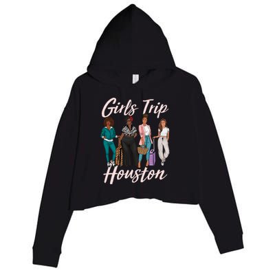 Vacationing African American Black Women Trip Houston Crop Fleece Hoodie