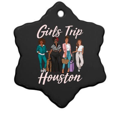 Vacationing African American Black Women Trip Houston Ceramic Star Ornament