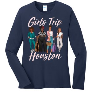 Vacationing African American Black Women Trip Houston Ladies Long Sleeve Shirt