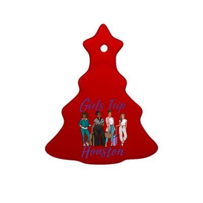 Vacationing African American Black Women Trip Houston Ceramic Tree Ornament