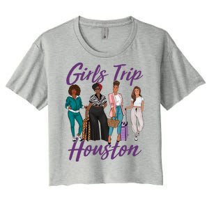 Vacationing African American Black Women Trip Houston Women's Crop Top Tee