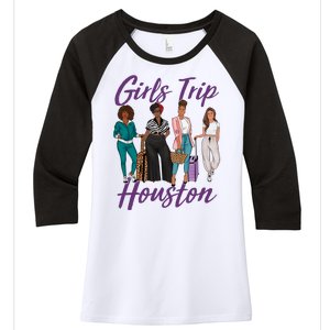 Vacationing African American Black Women Trip Houston Women's Tri-Blend 3/4-Sleeve Raglan Shirt