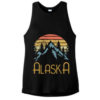 Vintage Ak Alaska Mountains Outdoor Adventure Funny Gift Ladies PosiCharge Tri-Blend Wicking Tank