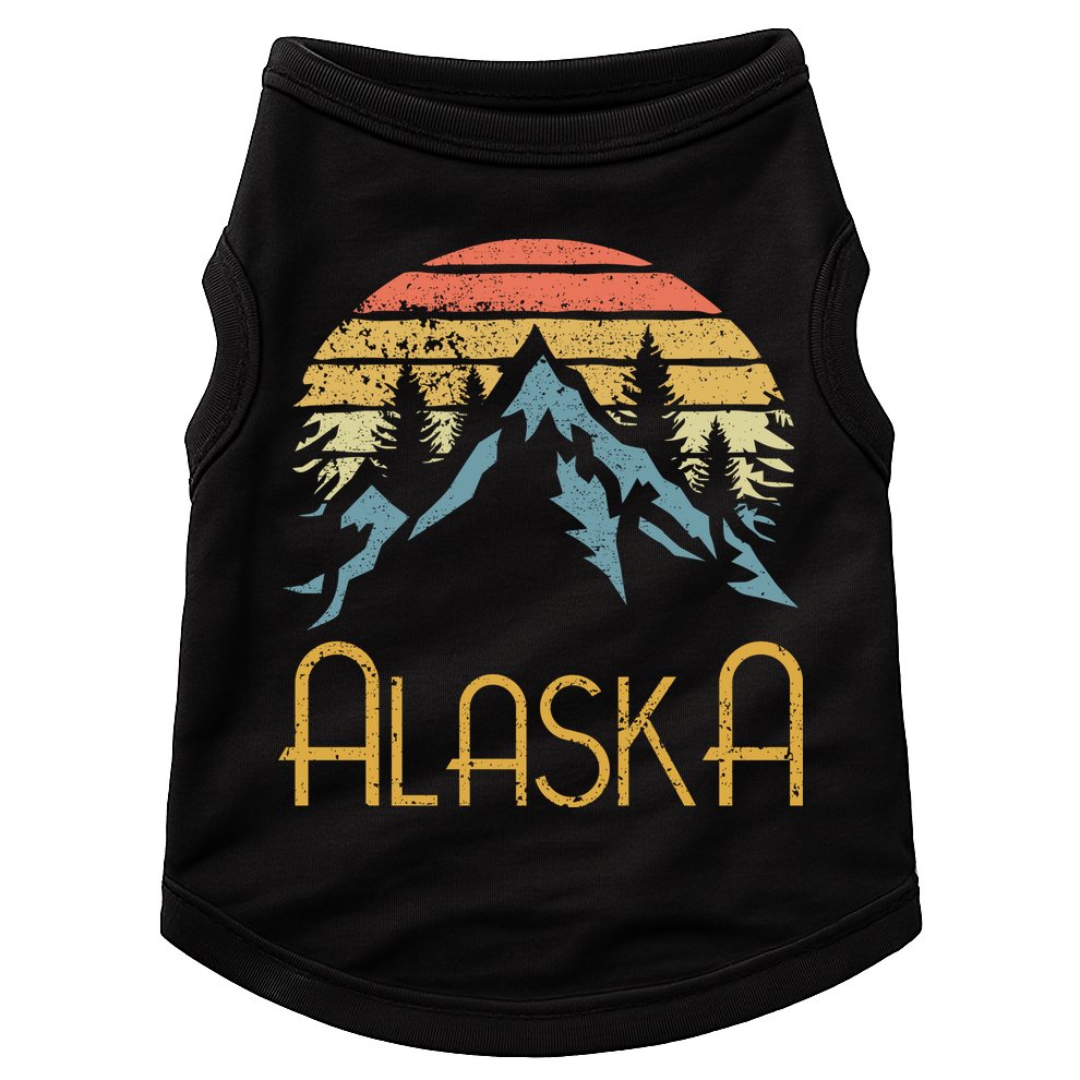 Vintage Ak Alaska Mountains Outdoor Adventure Funny Gift Doggie Tank