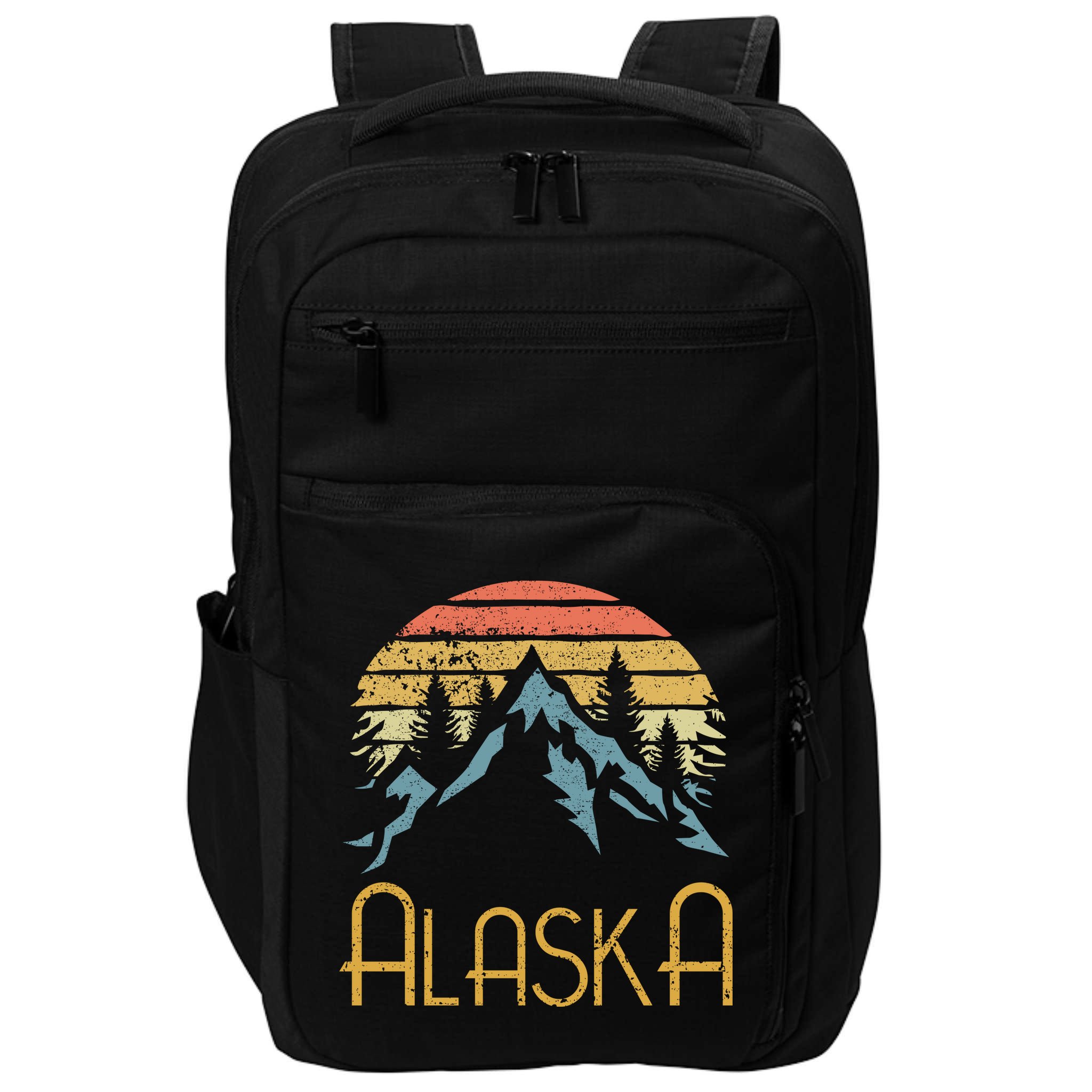 Vintage Ak Alaska Mountains Outdoor Adventure Funny Gift Impact Tech Backpack