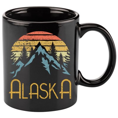 Vintage Ak Alaska Mountains Outdoor Adventure Funny Gift 11oz C Handle Ceramic Mug