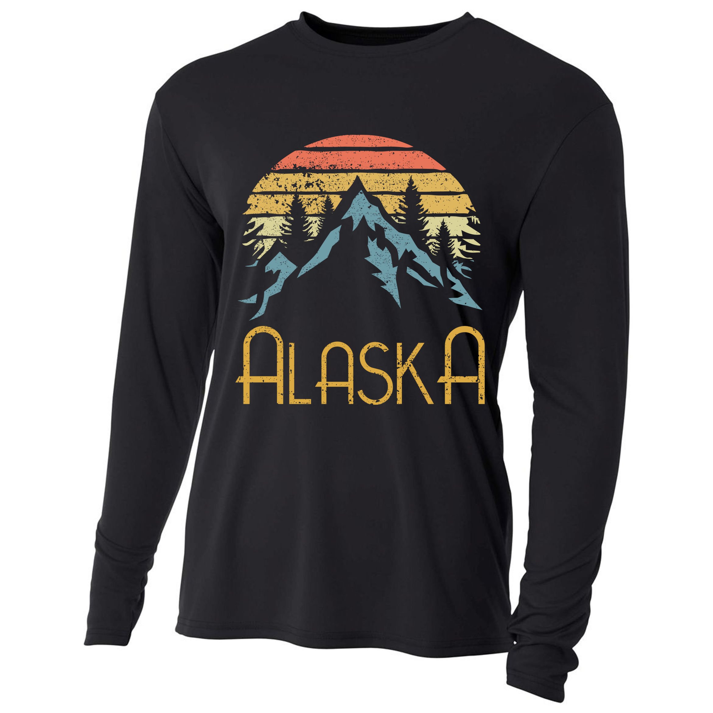 Vintage Ak Alaska Mountains Outdoor Adventure Funny Gift Cooling Performance Long Sleeve Crew