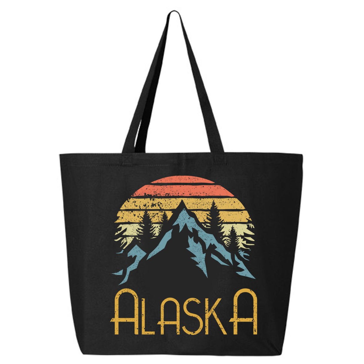 Vintage Ak Alaska Mountains Outdoor Adventure Funny Gift 25L Jumbo Tote
