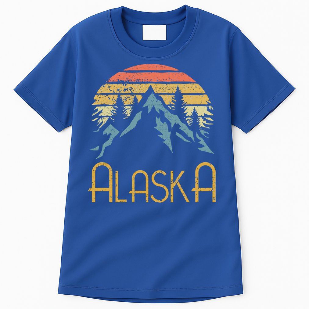 Vintage Ak Alaska Mountains Outdoor Adventure Funny Gift Tall T-Shirt