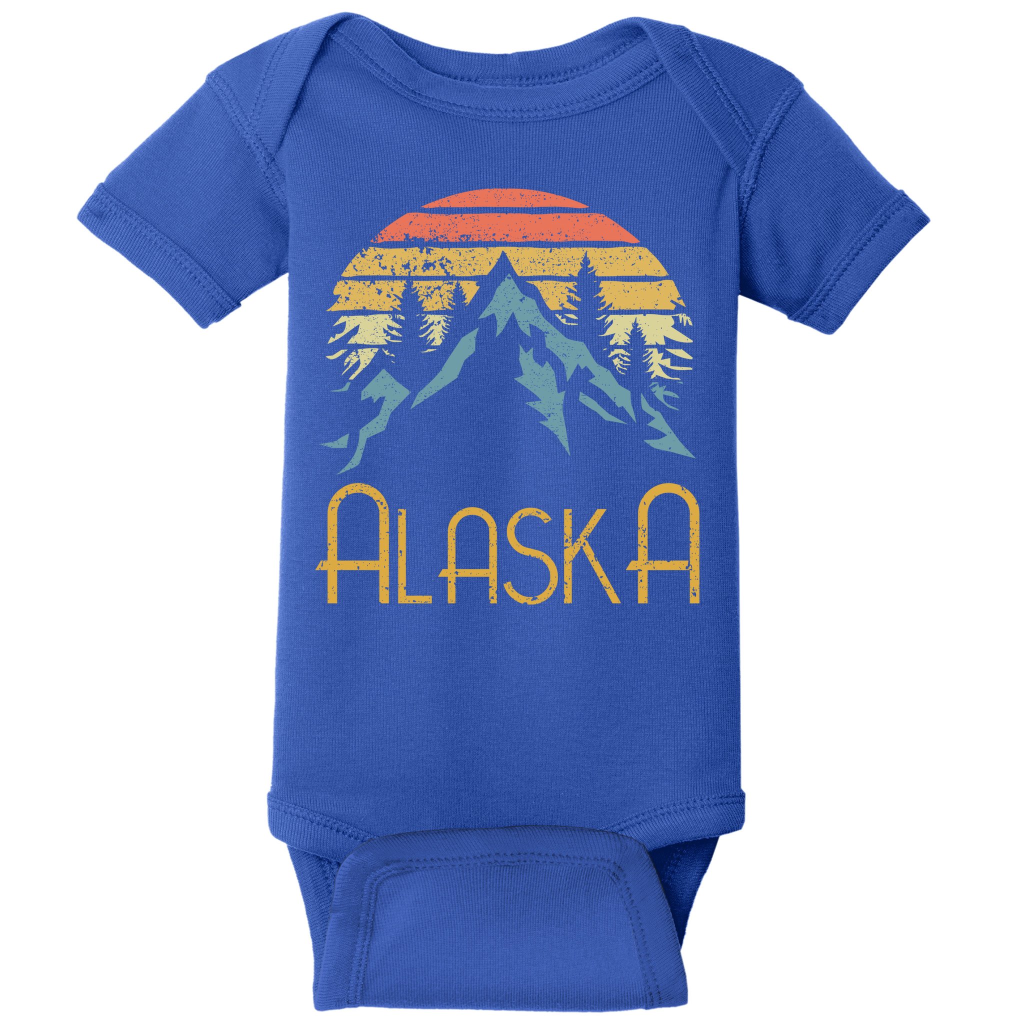 Vintage Ak Alaska Mountains Outdoor Adventure Funny Gift Baby Bodysuit