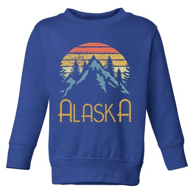 Vintage Ak Alaska Mountains Outdoor Adventure Funny Gift Toddler Sweatshirt