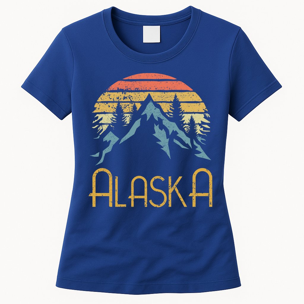 Vintage Ak Alaska Mountains Outdoor Adventure Funny Gift Womens T-Shirt