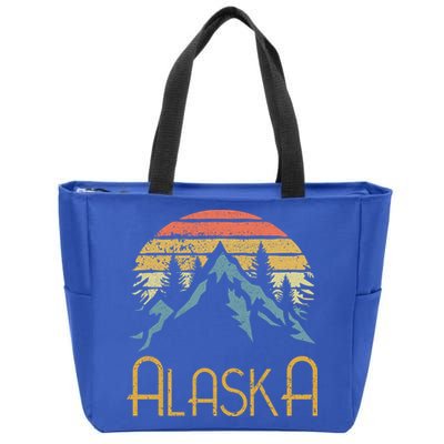 Vintage Ak Alaska Mountains Outdoor Adventure Funny Gift Zip Tote Bag