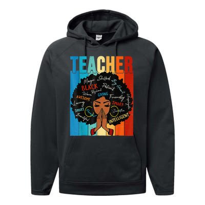 Vintage Afro Black History Month African American Teacher Performance Fleece Hoodie