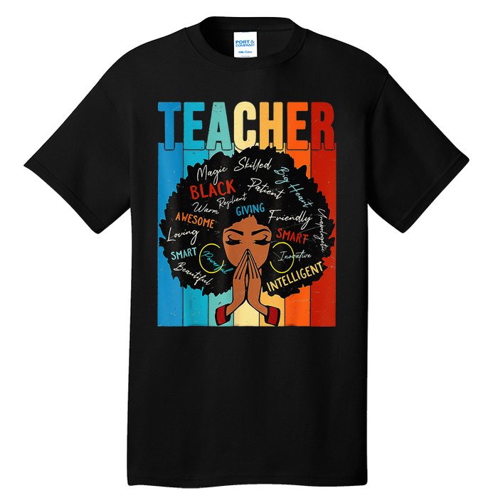 Vintage Afro Black History Month African American Teacher Tall T-Shirt