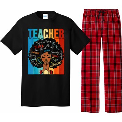 Vintage Afro Black History Month African American Teacher Pajama Set