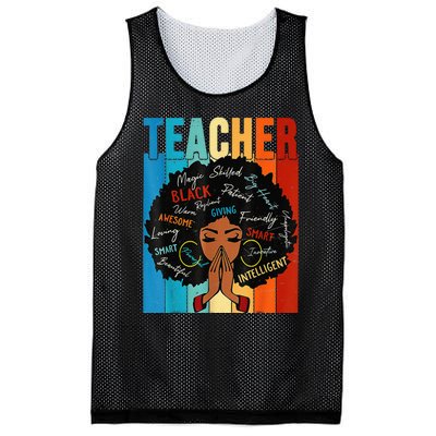 Vintage Afro Black History Month African American Teacher Mesh Reversible Basketball Jersey Tank