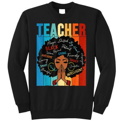 Vintage Afro Black History Month African American Teacher Tall Sweatshirt