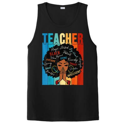 Vintage Afro Black History Month African American Teacher PosiCharge Competitor Tank