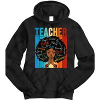 Vintage Afro Black History Month African American Teacher Tie Dye Hoodie