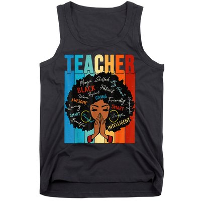 Vintage Afro Black History Month African American Teacher Tank Top