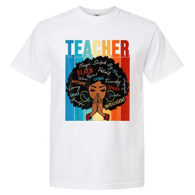 Vintage Afro Black History Month African American Teacher Garment-Dyed Heavyweight T-Shirt