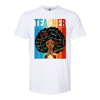 Vintage Afro Black History Month African American Teacher Softstyle CVC T-Shirt