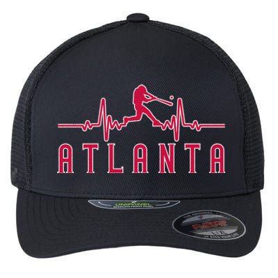 Vintage Atlanta Baseball Heartbeat Game Day Flexfit Unipanel Trucker Cap