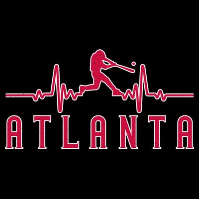 Vintage Atlanta Baseball Heartbeat Game Day T-Shirt