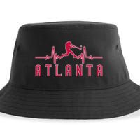 Vintage Atlanta Baseball Heartbeat Game Day Sustainable Bucket Hat