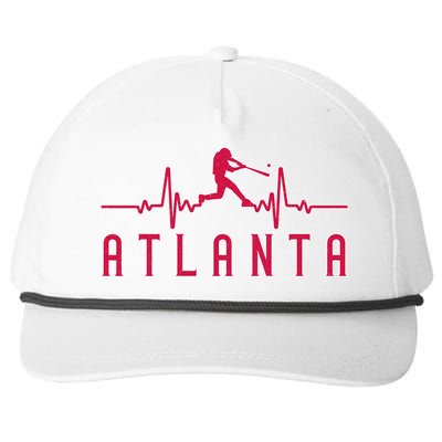 Vintage Atlanta Baseball Heartbeat Game Day Snapback Five-Panel Rope Hat