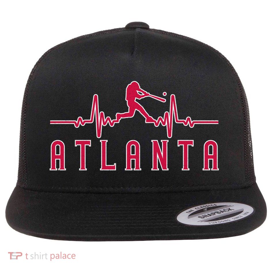 Vintage Atlanta Baseball Heartbeat Game Day Flatbill Hat