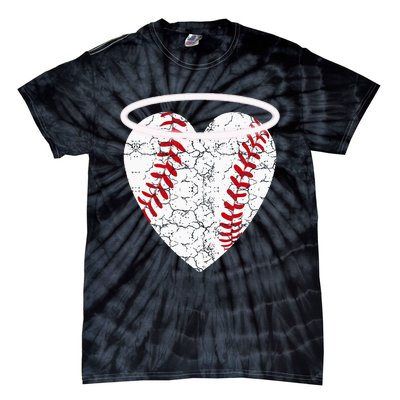 Vintage Angel Baseball Heart With Halo Tie-Dye T-Shirt