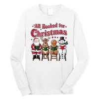 Vintage All Booked For Christmas Book Lover Library Teachers Long Sleeve Shirt