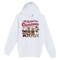 Vintage All Booked For Christmas Book Lover Library Teachers Premium Pullover Hoodie