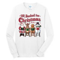 Vintage All Booked For Christmas Book Lover Library Teachers Tall Long Sleeve T-Shirt