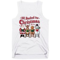 Vintage All Booked For Christmas Book Lover Library Teachers Tank Top