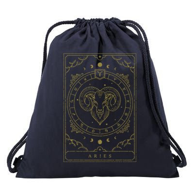 Vintage Aries Birthday Present Zodiac Sign Aries Drawstring Bag